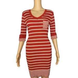 Orange striped dress size medium